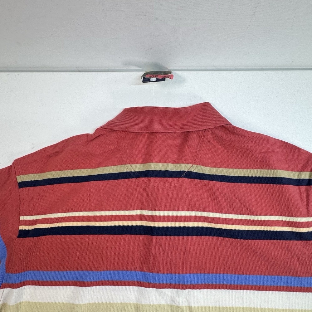 Vintage Daniel Cremieux Polo XL Coral Multicolor Stripe Shirt NWT Preppy Golf - Picture 7 of 7